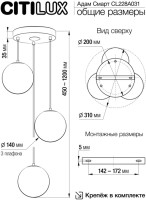 Подвесной светильник Адам Смарт CL228A031 Citilux