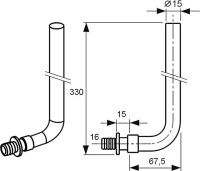Отвод Tece TECEflex 16x15/330 мм
