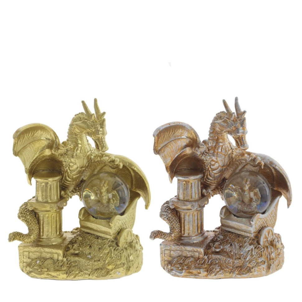 Фигурка декоративная в стекл.шаре "Дракон", D 4.5 см, L13 W9 H17 см, 2в.