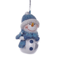 Фигурка декоративная подвесная "Снеговик", L4 W2,5 H6 см, 2в.