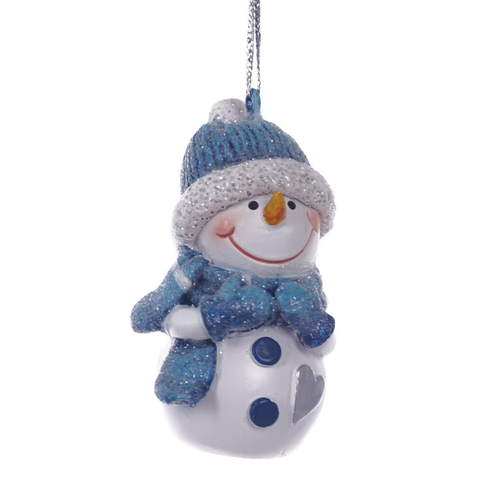 Фигурка декоративная подвесная "Снеговик", L4 W2,5 H6 см, 2в.