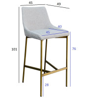 Стул барный белый/бронза Стул барный белый/бронза