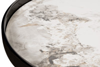 Стол журнальный белый керамогранит/черный хром Стол журнальный белый керамогранит/черный хром