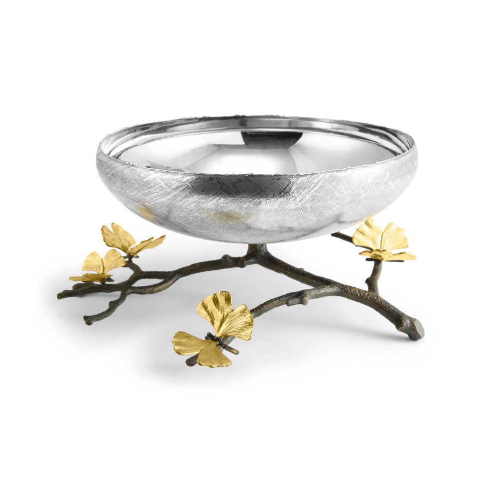 Ваза для фруктов на ножке Michael Aram "Butterfly Ginkgo", 59х47 см