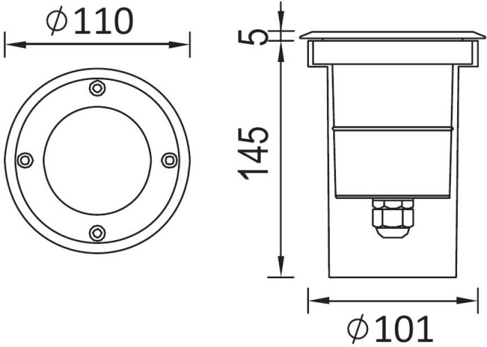 Встраиваемый светильник уличный  73202A SS Oasis Light
