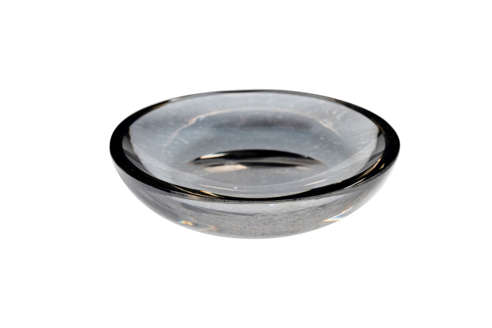 Мыльница стеклянная дымчатая