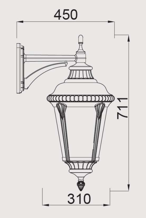 Настенный фонарь уличный MUNICH 2М 79752М Gb Oasis Light