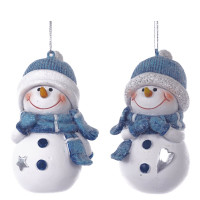 Фигурка декоративная подвесная "Снеговик",  L5 W4,5 H8,5 см, 2в.