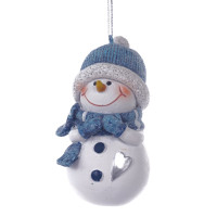 Фигурка декоративная подвесная "Снеговик",  L5 W4,5 H8,5 см, 2в.