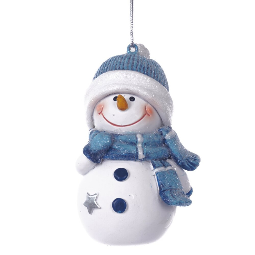 Фигурка декоративная подвесная "Снеговик",  L5 W4,5 H8,5 см, 2в.
