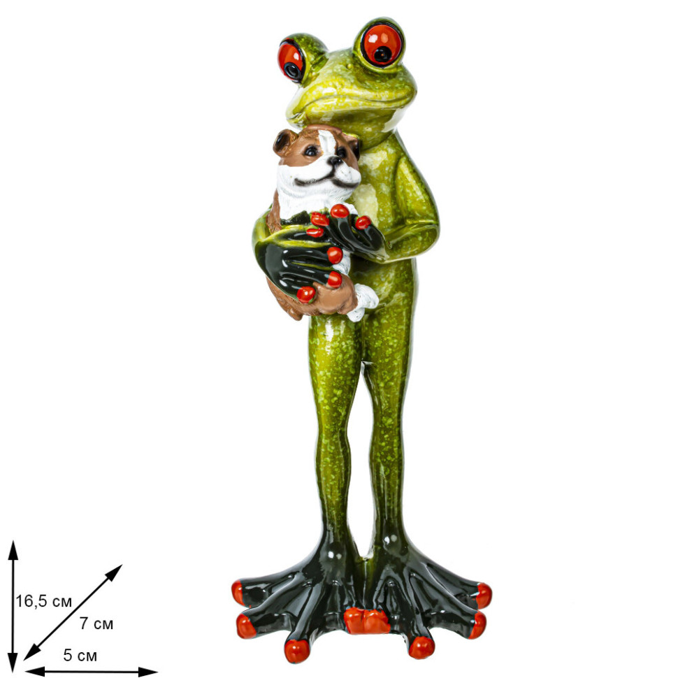 Фигурка декоративная "Лягушка", L7 W5,5 H16 см