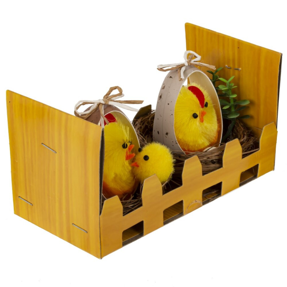 Набор из 2-х изделий декоративных "Гнездо пасхальное" (5,5*5), L11 W6 H6 см