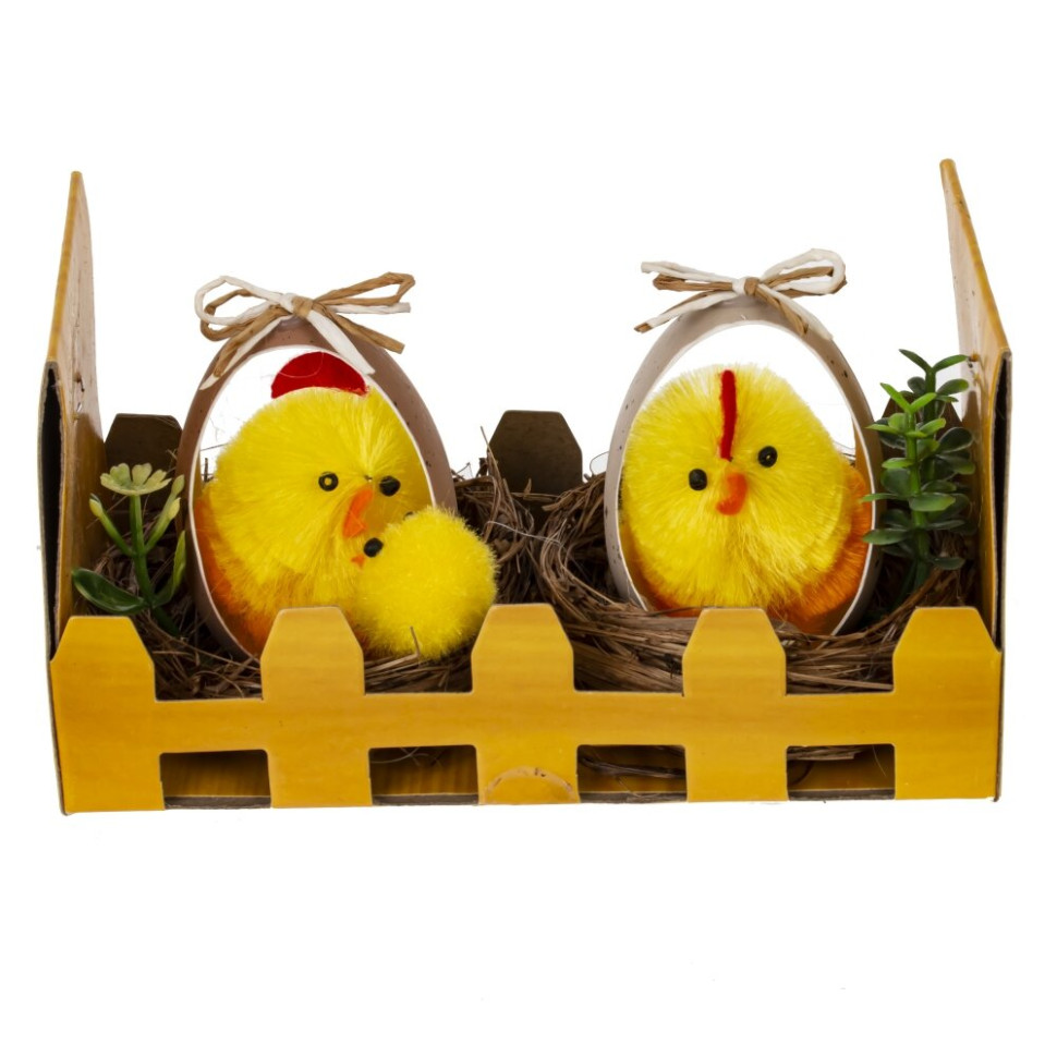 Набор из 2-х изделий декоративных "Гнездо пасхальное" (5,5*5), L11 W6 H6 см