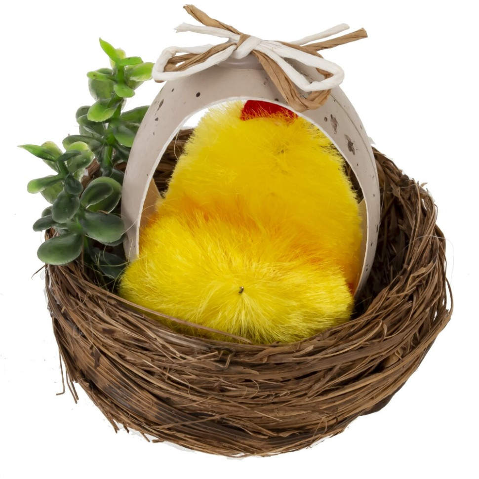 Набор из 2-х изделий декоративных "Гнездо пасхальное" (5,5*5), L11 W6 H6 см