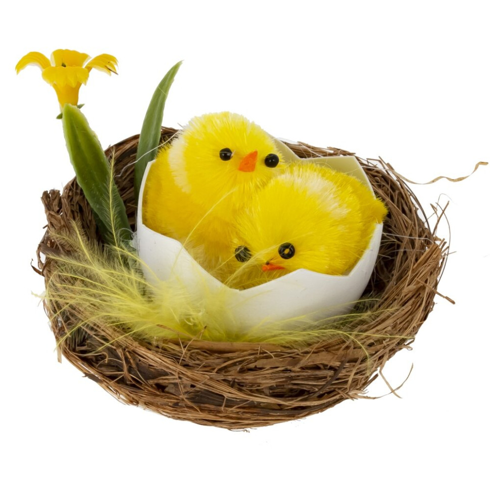 Набор из 2-х изделий декоративных "Гнездо пасхальное" (5,5*5), L11 W6 H6 см