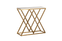 Консоль искусственный белый мрамор/мат.золото