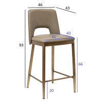 Стул барный экокожа бежевый/бронза Стул барный экокожа бежевый/бронза