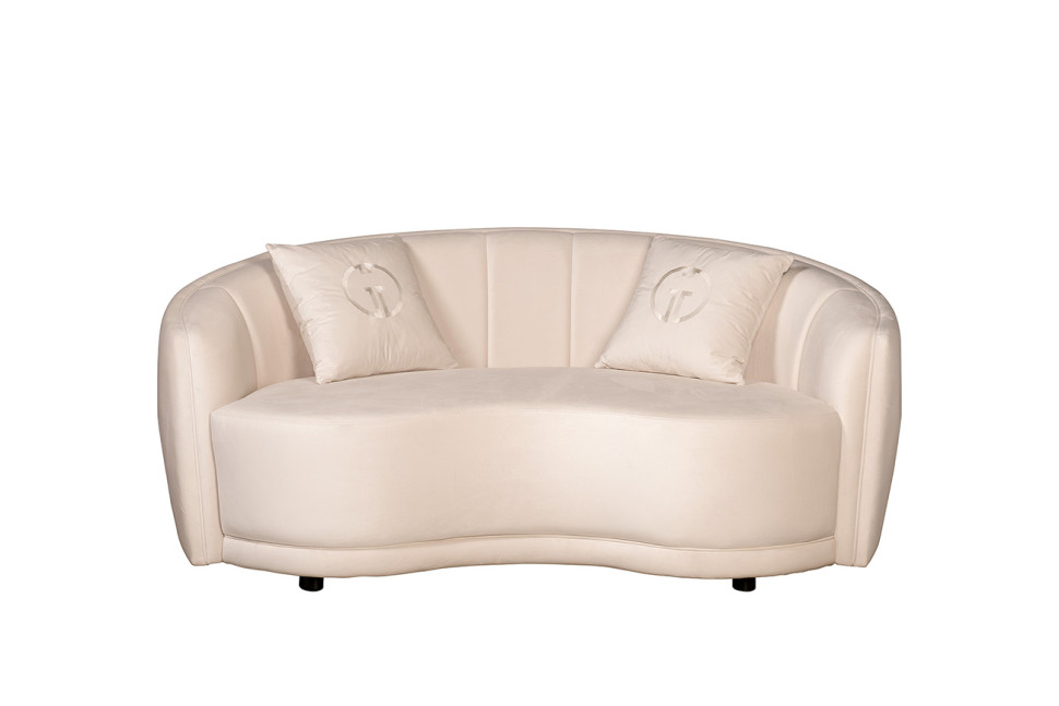 Диван двухместный велюровый бежевый