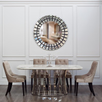 Стол обеденный светло-серый (искусственный камень) Стол обеденный светло-серый (искусственный камень)