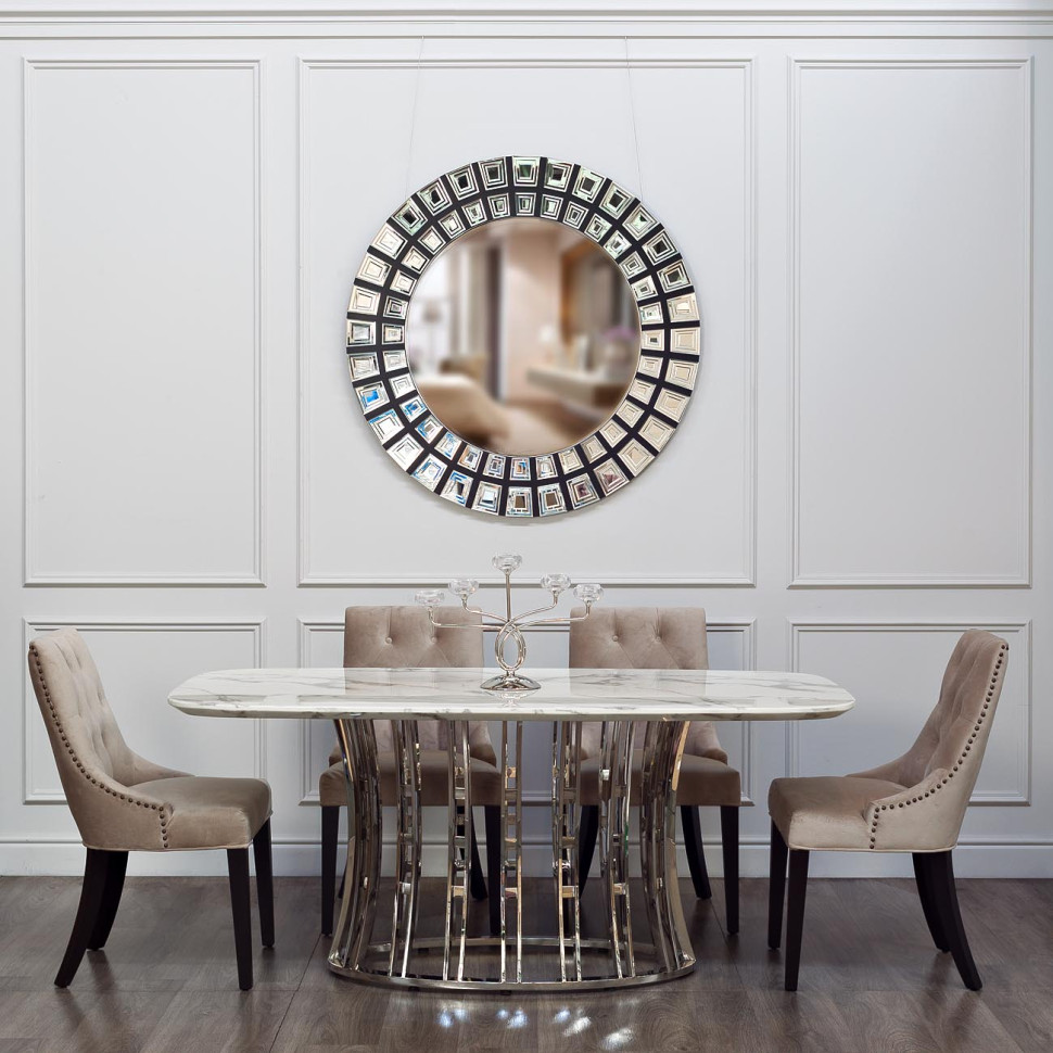 Стол обеденный светло-серый (искусственный камень)