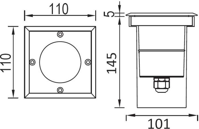 Встраиваемый светильник уличный  73202B SS Oasis Light
