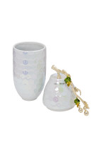 Ваза керамическая с крышкой перламутровая