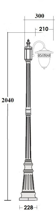 Наземный фонарь KRAKOV 1 L 87209L/18 Gb Oasis Light
