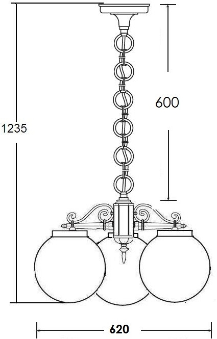 Уличный светильник подвесной GLOBO S 88270S/3 Bl Oasis Light