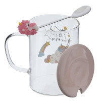 Кружка с крышкой и ложкой 450 мл, L8 W8 H11 см