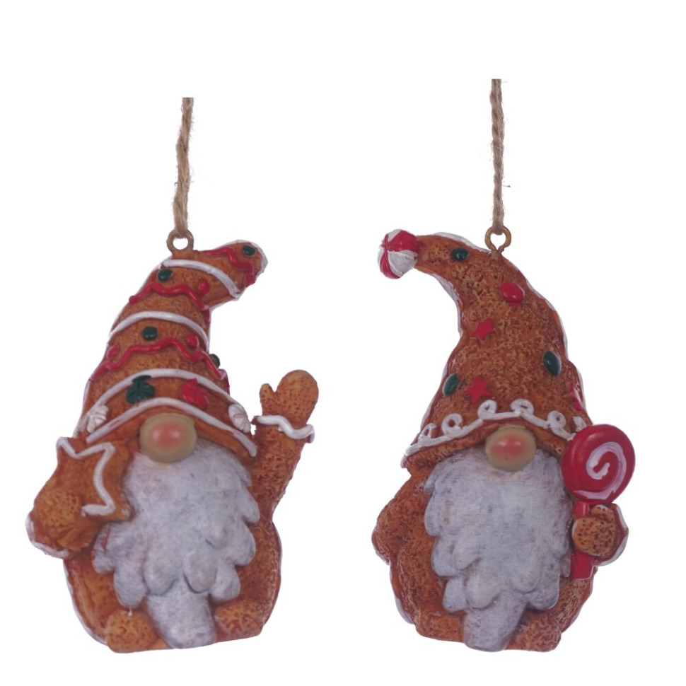 Фигурка декоративная подвесная "Гном",  L5 W3,5 H7 см, 2в.