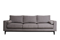 Диван Madrid Memory трехместный шенилл коричневый с кантом