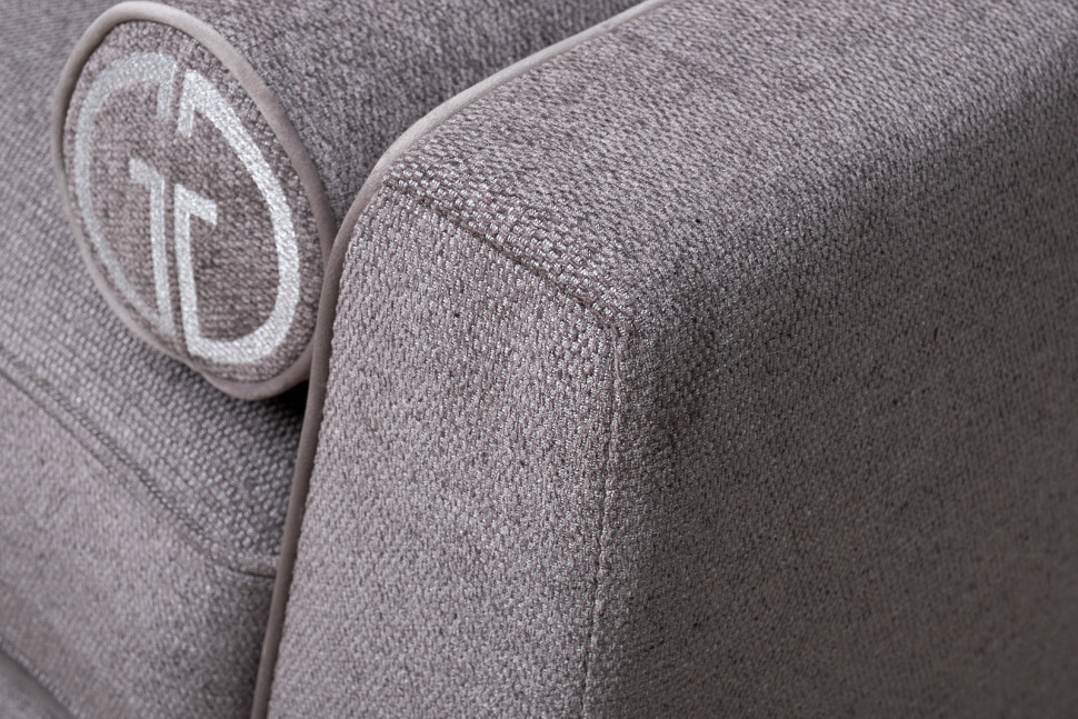 Диван Madrid Memory трехместный шенилл коричневый с кантом