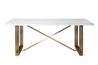 Стол обеденный прямоугольный белый/золото Стол обеденный прямоугольный белый/золото