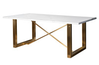 Стол обеденный прямоугольный белый/золото Стол обеденный прямоугольный белый/золото