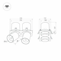 Встраиваемый светодиодный спот Arlight LTD-Pull-S110x210-2x10W Day4000 031361