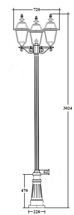 Наземный фонарь FARO-FROST L 91110fLB B2 Bl Oasis Light