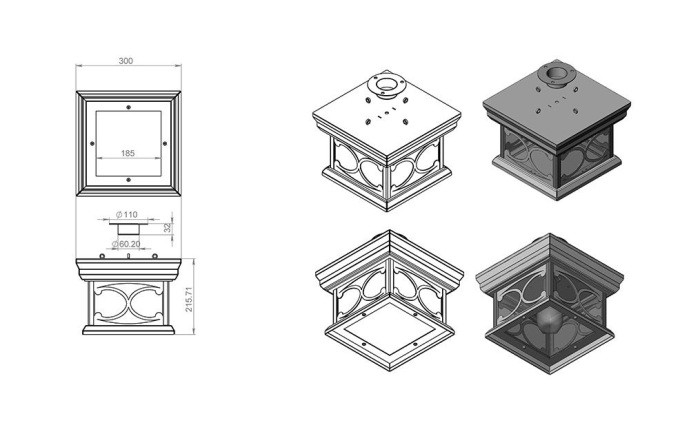 Потолочный светильник уличный Варна 370-01/bbc-11 Русские фонари