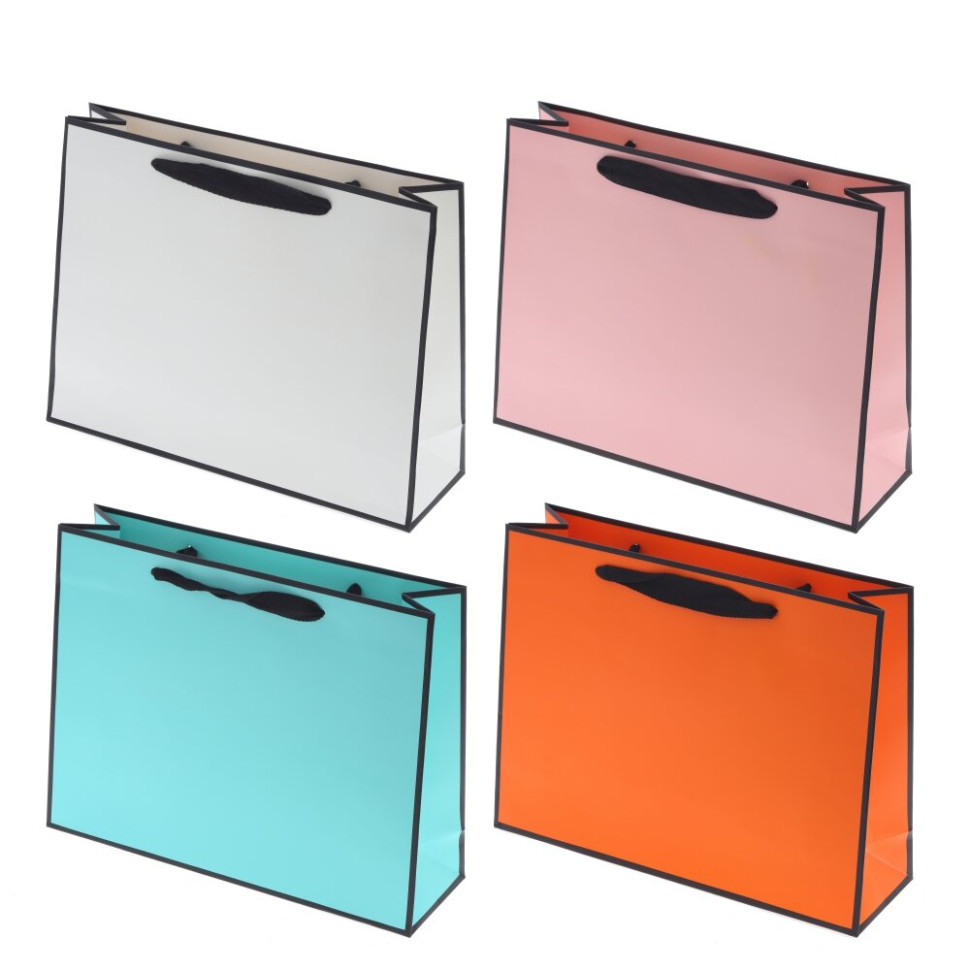 Пакет подарочный M (бумага 230г/м2, блок микс 12шт), L27 W8 H21 см, 4в.