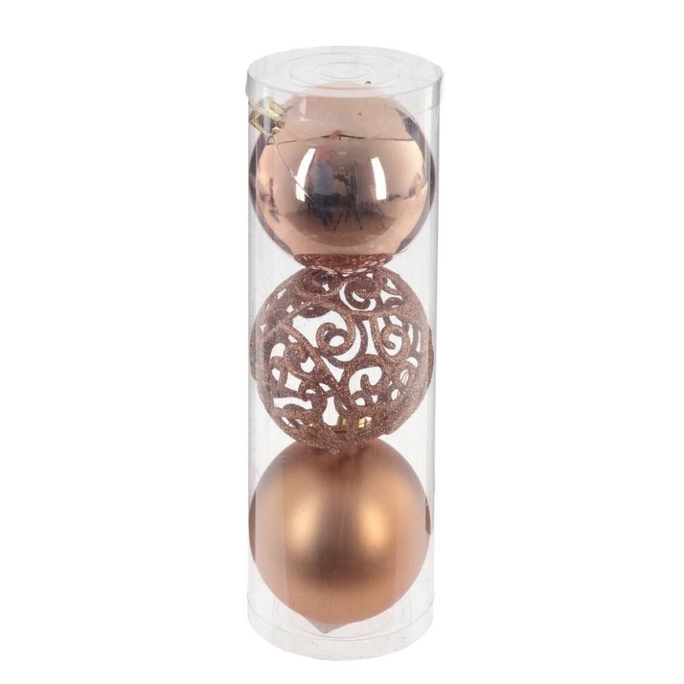 Набор из 3шт Украшение новогоднее "Шар", D 8 см, L8 W8 H24 см