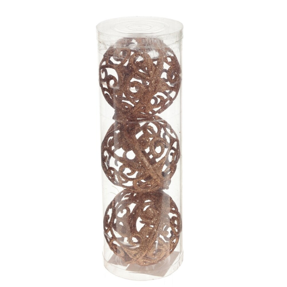 Набор из 3шт Украшение новогоднее "Шар", D 8 см, L8 W8 H24 см