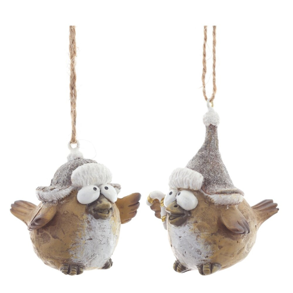 Фигурка декоративная подвесная "Птичка",   L5 W5,5 H5 см, 2в.