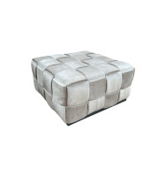 Пуф плетеный велюровый светло-бежевый Пуф плетеный велюровый светло-бежевый