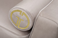 Диван Madrid Memory трехместный шенилл бежевый с кантом