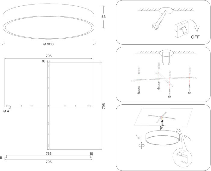 Потолочный светильник Orbital Air Alum FV5542 Ambrella