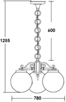 Уличный светильник подвесной GLOBO L 88270L/3 Bl Oasis Light