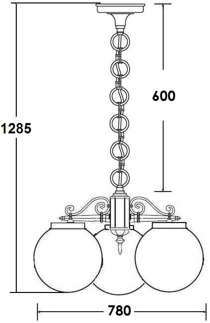 Уличный светильник подвесной GLOBO L 88270L/3 Bl Oasis Light