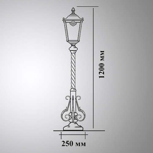 Наземный фонарь Квадро 25-001-ЧЗ Кузнечное дело