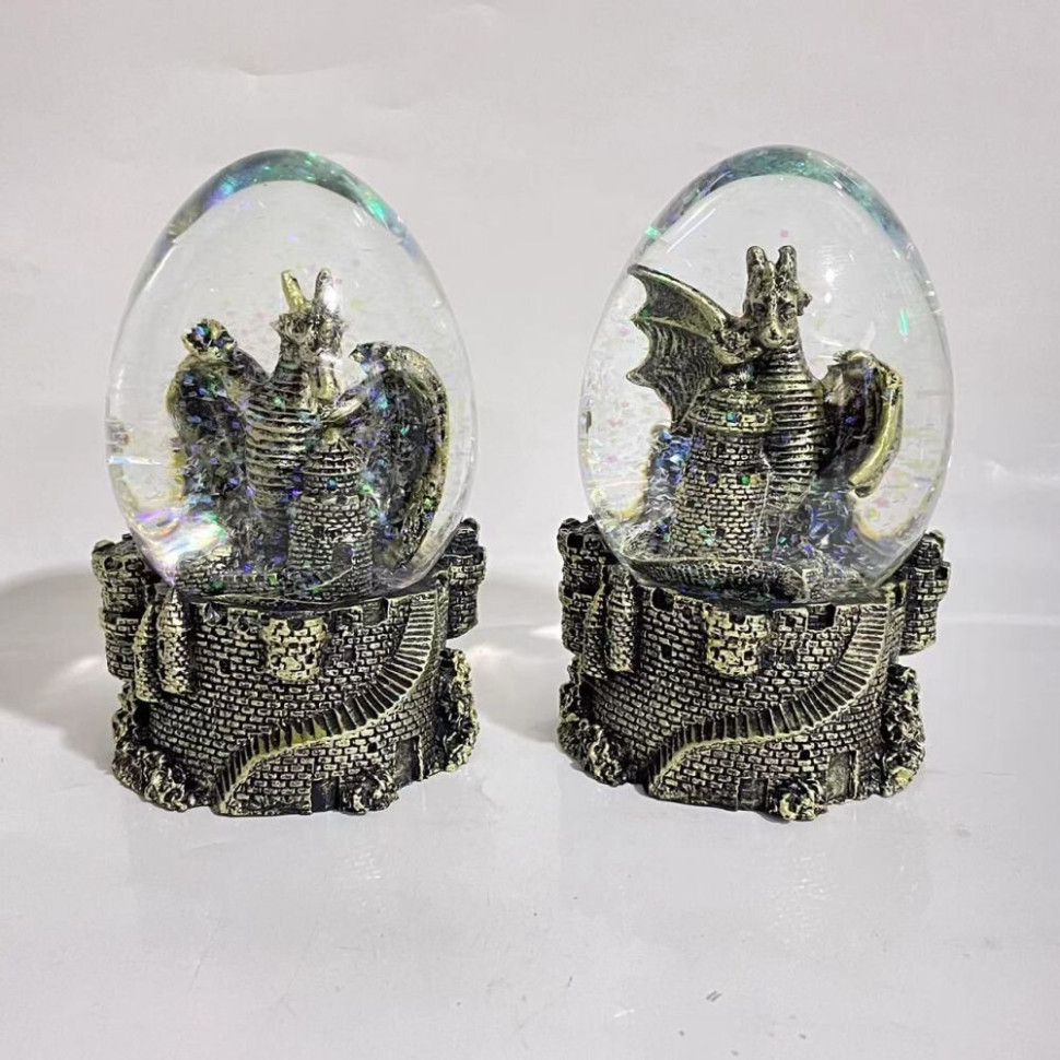 Фигурка декоративная в стекл.шаре "Дракон", D 7 см, L7,5 W7 H10,5 см, 2в.