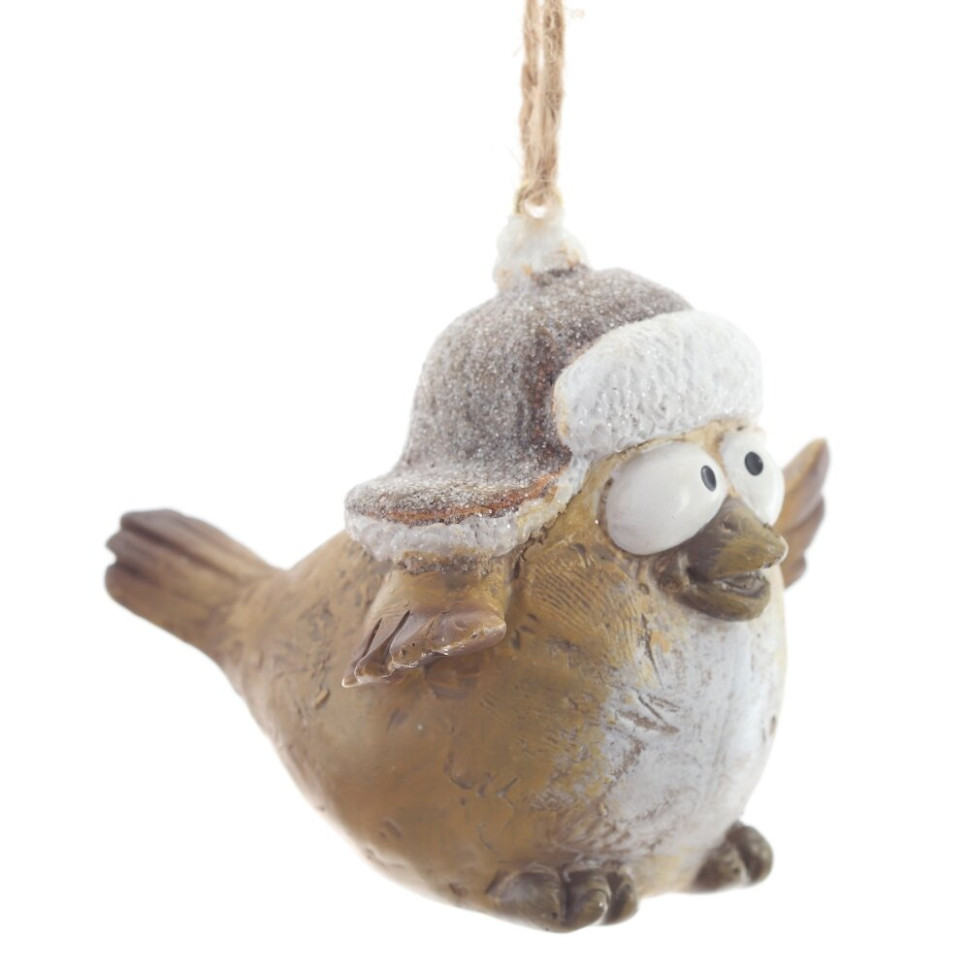 Фигурка декоративная подвесная "Птичка",   L6 W7 H6 см, 2в.