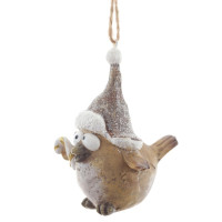 Фигурка декоративная подвесная "Птичка",   L6 W7 H6 см, 2в.